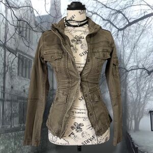 olive utility military industrial jacket